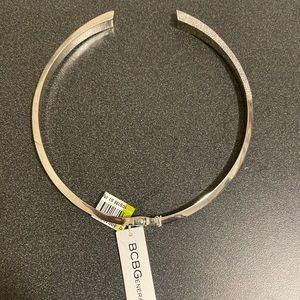 BCBG Silver and Diamond Choker Necklace